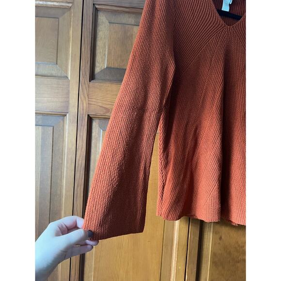 Chico's Women's Ribbed Key Hole Turtleneck Sweater Long Sleeve Orange Size 1 (M) - Picture 4 of 10